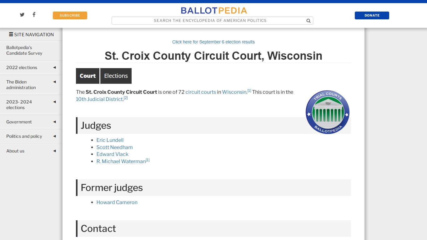 St. Croix County Circuit Court, Wisconsin - Ballotpedia